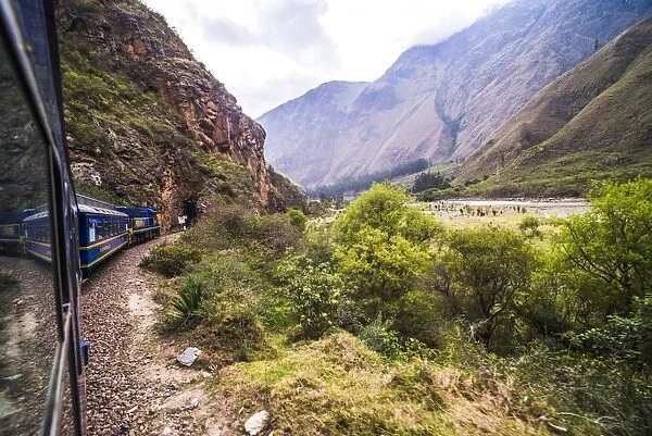 Train between Aguas Calientes (Machu Picchu stop) and Ollantaytambo, Cusco Region