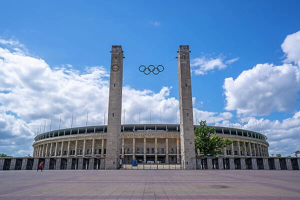 View of exterior of Olympiastadion Berlin, built for the 1936 Olympics, Berlin, Germany, Europe