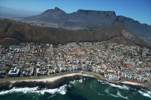 View from helicopter of coastline, Cape Town, Cape Province, South Africa, Africa