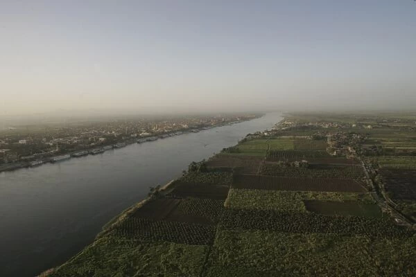 A view of the River Nile at sunrise, near Luxor, Egypt, North Africa, Africa