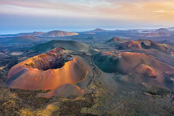 Volcanoes in Timanfaya National Park, Lanzarote, Canary Islands, Spain, Atlantic, Europe