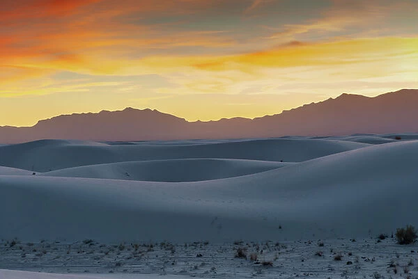White Sands National Park at sunset, New Mexico, United States of America, North America