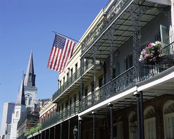 Wrought iron balconies in the French Quarter