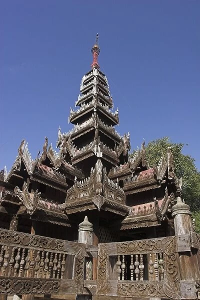 Youqson Kyaung (Yoke-sone), the oldest surviving wooden monastery in the Bagan area now a museum