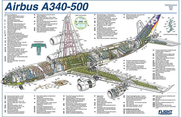 Photographic Print of Airbus A340-500 Cutaway Poster