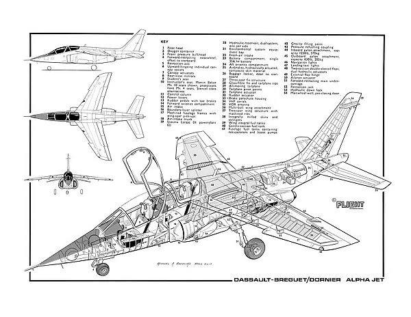 Dassault / Dornier Alpha Jet Cutaway Poster available as Framed Prints ...