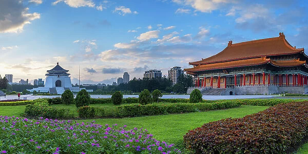 Chiang Kai Shek Memorial Hall and Liberty Square at sunrise, Taipei, Taiwan