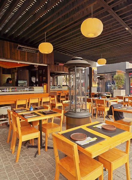 Chile, Santiago, Barrio Bellavista, Patio Bellavista, View of the Panko Sushi Restaurant