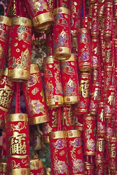 Chinese lion decorations at Fa Yuen Street Market, Mongkok, Kowloon, Hong Kong