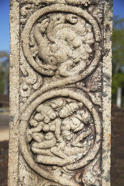 Details on pillar in Atadage, Quadrangle, Polonnaruwa (UNESCO World Heritage Site)