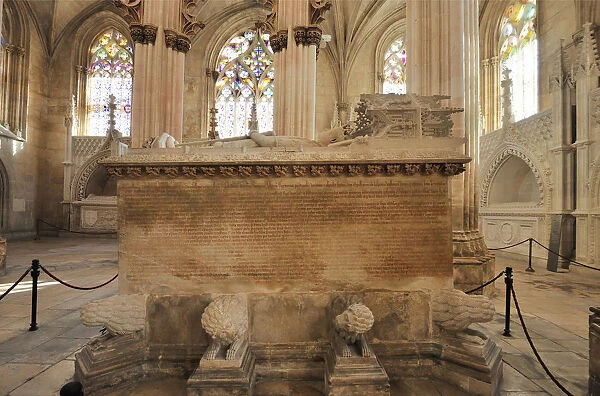 Dom Joao I late gothic tomb in the Batalha monastery, a UNESCO World Heritage Site
