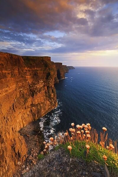 Europe, Ireland, Clare county, Cliffs of Moher at sunset