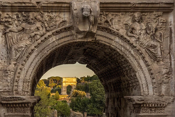 europe, Italy, Rome. The arch of Septimus Severus in the Forum Romanum
