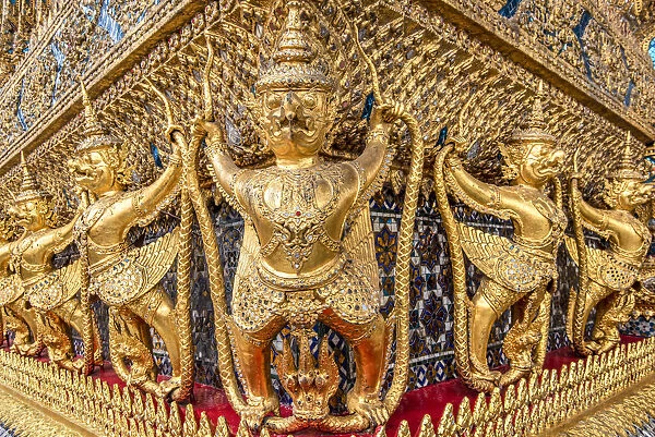External golden decorations of the Ubosoth, Wat Phra Kaew, Bangkok, Thailand