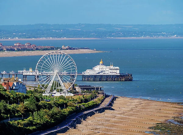 Ferris Wheel and Eastbourne Pier, elevated view, Eastbourne, East Sussex, England, United Kingdom