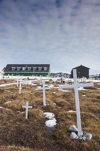 Greenland, Nuuk, Greenland, Nuuk, cemetery by the Hans Egede Kirke church