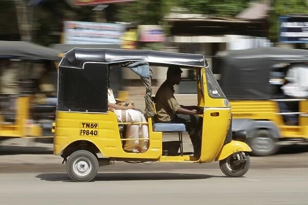 India, Tamil Nadu. Tuk-tuk (auto rickshaw) in Madurai
