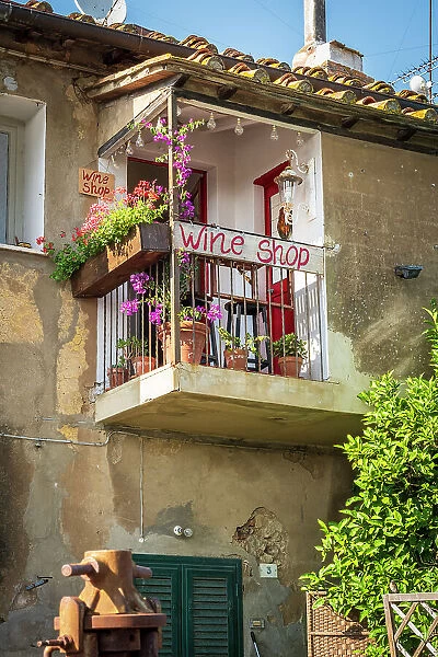 Italy, Tuscany. A wine shop in Bolgheri