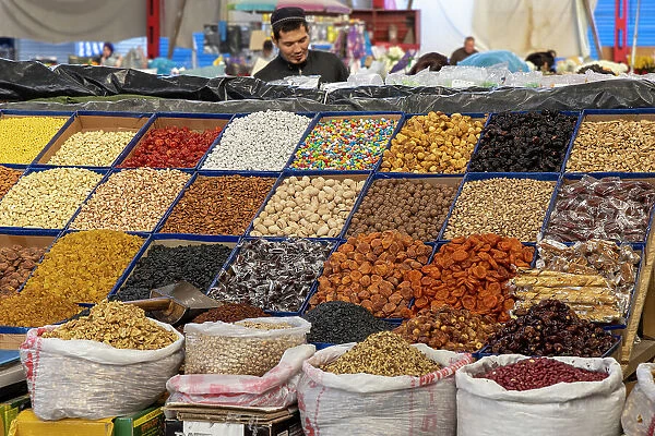 Kyrgyzstan, Bishkek, Osh bazaar, nuts, dried fruit & sweets
