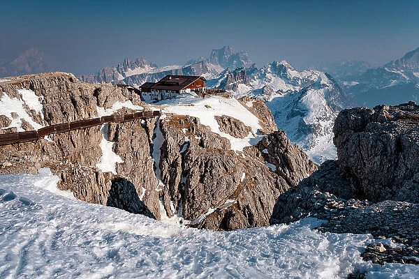 Lagazuoi Hut, Falzarego Pass, Cortina d'Ampezzo, Dolomiti, Dolomites, Belluno, Veneto, Italy