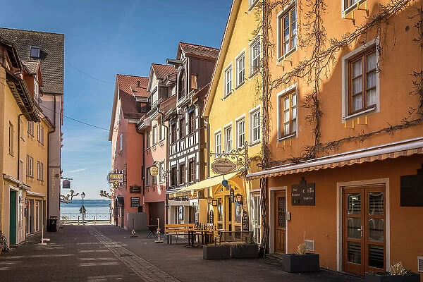 Lower town on the shore of Lake Constance in Meersburg, Baden-Wurttemberg, Germany
