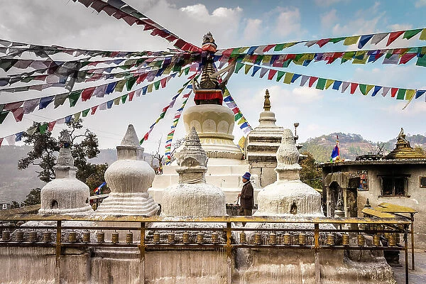Pilgrim at Namo Buddha Stupa, Kathmandu Valley, Nepal