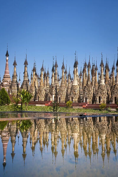 Reflection of Kakku Pagodas (AKA Mwe Taw Kakku Pagodas Complex), Taunggyi District