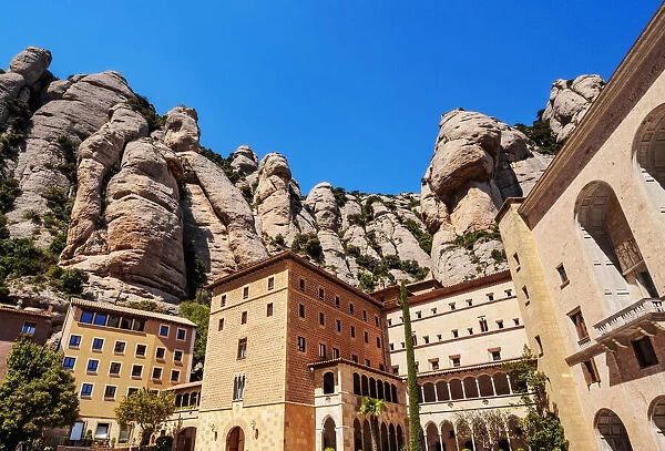 Santa Maria de Montserrat Abbey, Montserrat mountain range near Barcelona, Catalonia