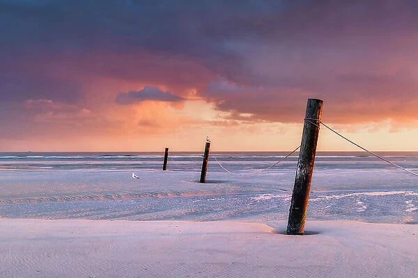 Sunrise Norderney Island, North Sea, Ost Frisia, NP Wadden Sea, Germany, Europe