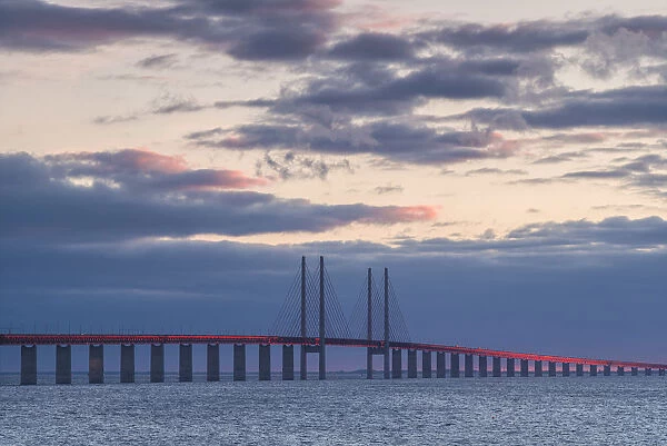 Sweden, Scania, Malmo, Oresund Bridge, longest cable-tied bridge in Europe