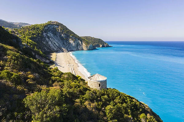 Tower above Milos Beach, Agios Nikitas, Lefkada, Ionian Islands region, Greece