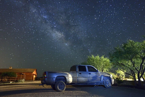 Truck at night at Apache Spirit Ranch, near Tombstone, Arizona, USA
