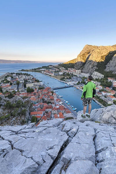 Viewpoint on Omis and the Cetina river canyon, Dalmatia, Adriatic Coast, Croatia