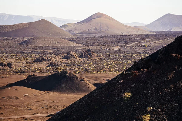 Volcanic landscape and crater, Timanfaya, Lanzarote, Canary Islands