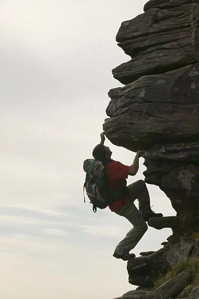 A climber on Quinag Scotland UK