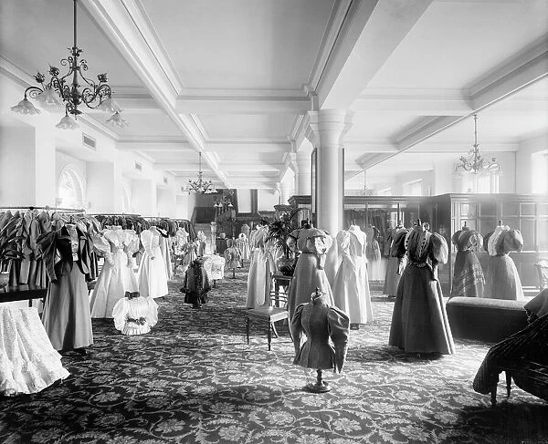 View of the womens fashion department in Jenners Department Store