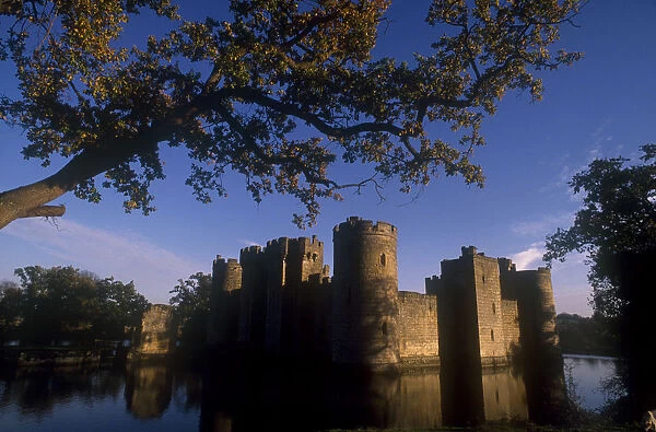 20025445. ENGLAND East Sussex Bodiam The Castle and moat seen through trees