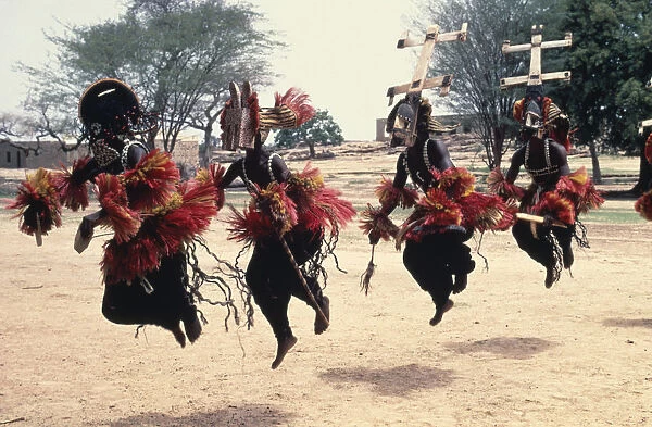 20047666. MALI General Dogon masked dancers
