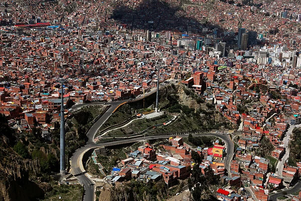 General view shows the city of El Alto
