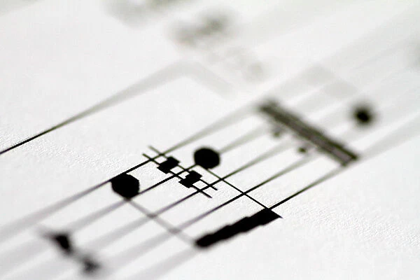 Illustration photo of music notes on sheet music