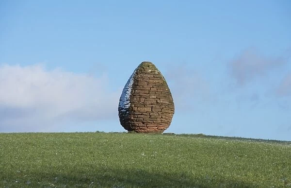 Millennium Cairn sculpture, created by famous sculptor Andy Goldsworthy, Penpont, near Thornhill