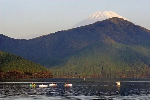 Asia, Japan, Hakone. Early morning views of Mt. Fuji from Lake Ashi in the Fuji-Hakone-Izu