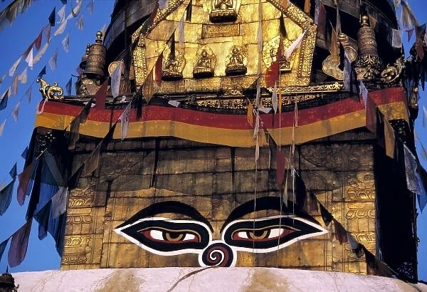 Asia, Nepal, Kathmandu Valley. Swayambunath, an important center for Buddhist learning