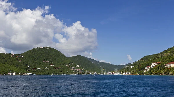 Caribbean. BVI. View of Sopers Hole harbor on the west end of Tortola