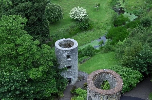 Europe, Ireland, Blarney Castle. Overview from castle top. THIS IMAGE RESTRICTED