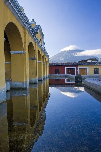 Guatemala, Antigua. Public wash basins where the local women do their laundry