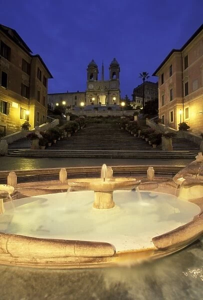 Italy, Rome. View of Spanish Steps, Piazza di Spagna