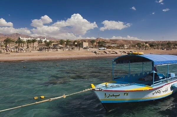Jordan, Aqaba, King Abdallah Reef Tourism Area, Red Sea beach