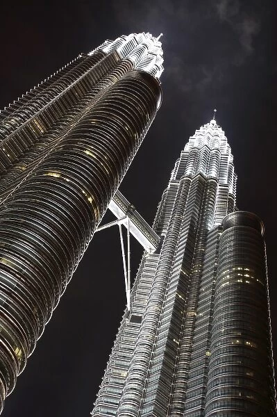 Malaysia. Kuala Lumpur. The night view of Petronas Twin Towers