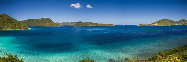 U. S. Virgin Islands, St. John. Leinster Bay, elevated bay view